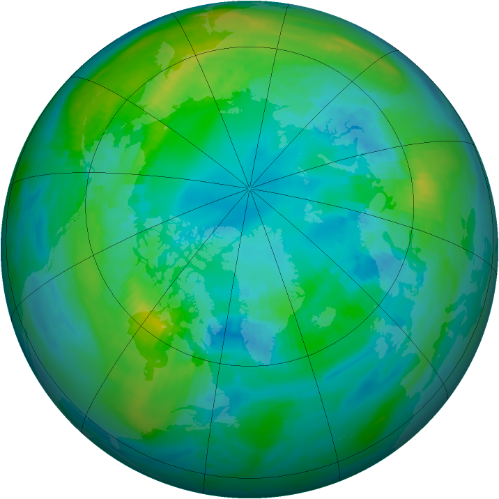 Arctic ozone map for 19 October 1981